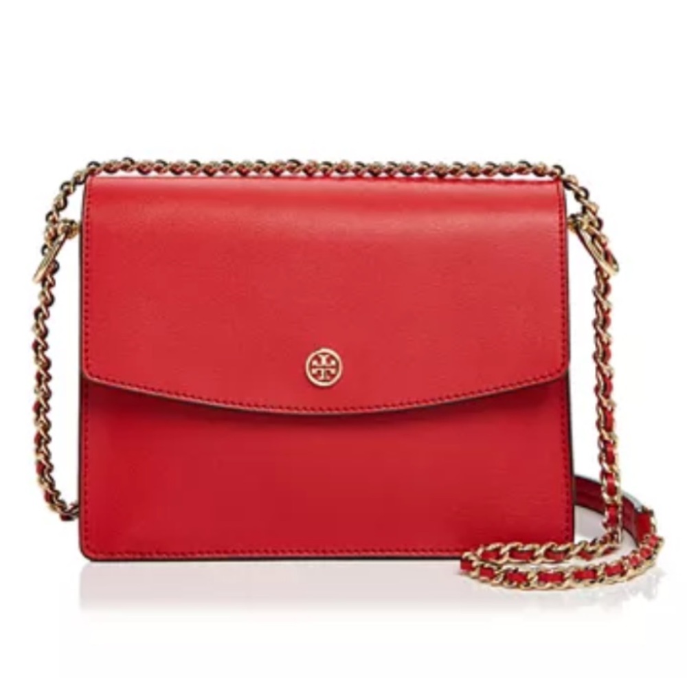 Tory Burch Parker Convertible Leather Shoulder Bag - Color - Coral